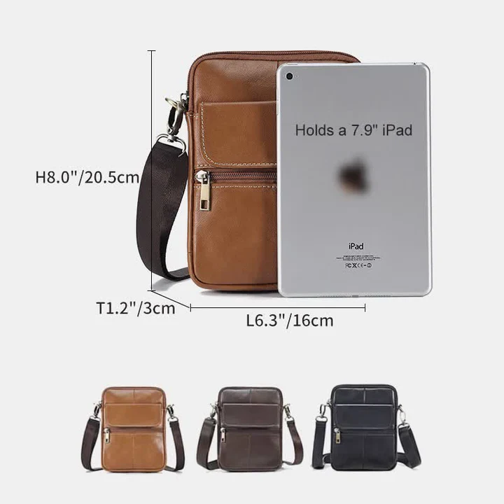 Leather Mens Compact Crossbody Bag