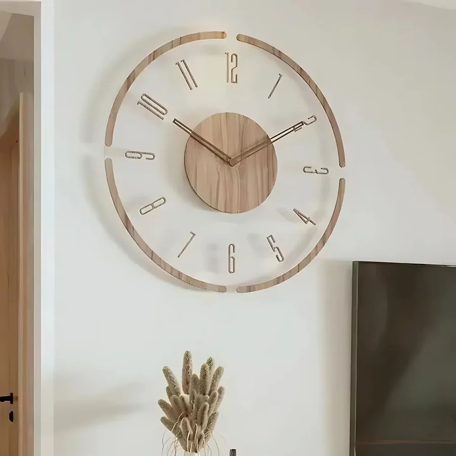 Quiet Natural Wood Wall Clock