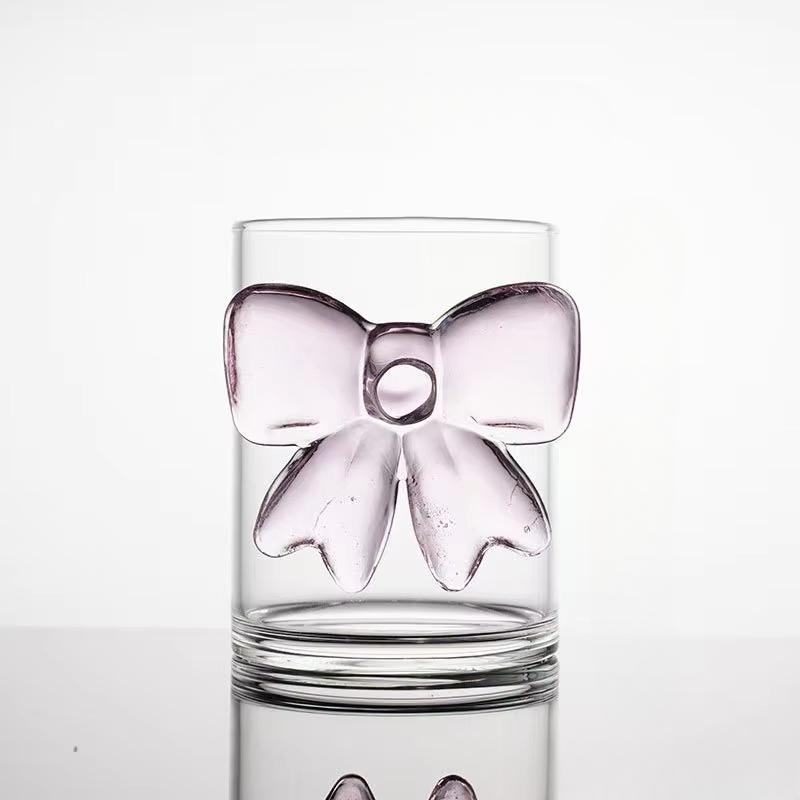 Delicate Rose Colored Glass Mug with Handle