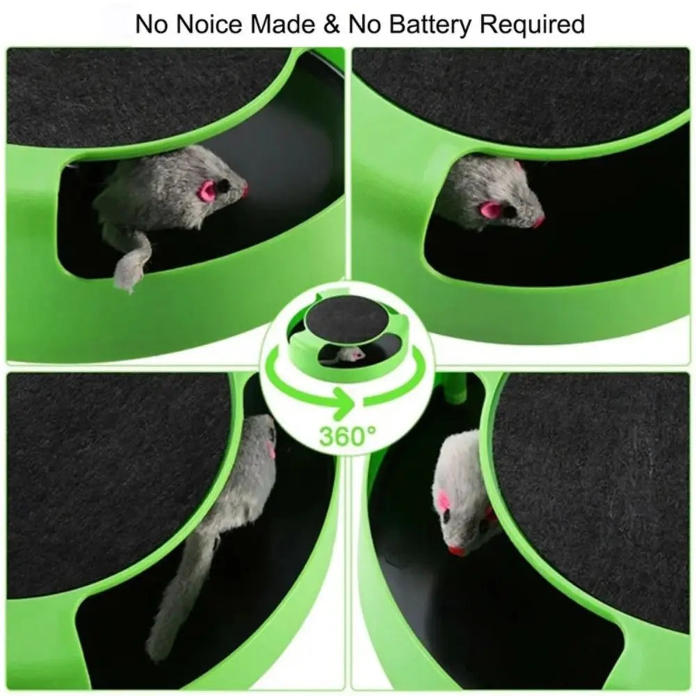 Fun Cat Spinner Toy with Moving Mice