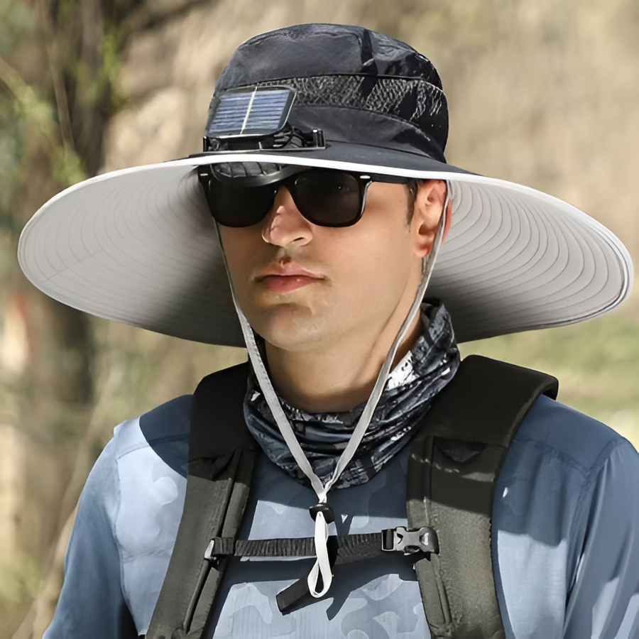Waterproof Solar LED Wide Brim Sun Hat