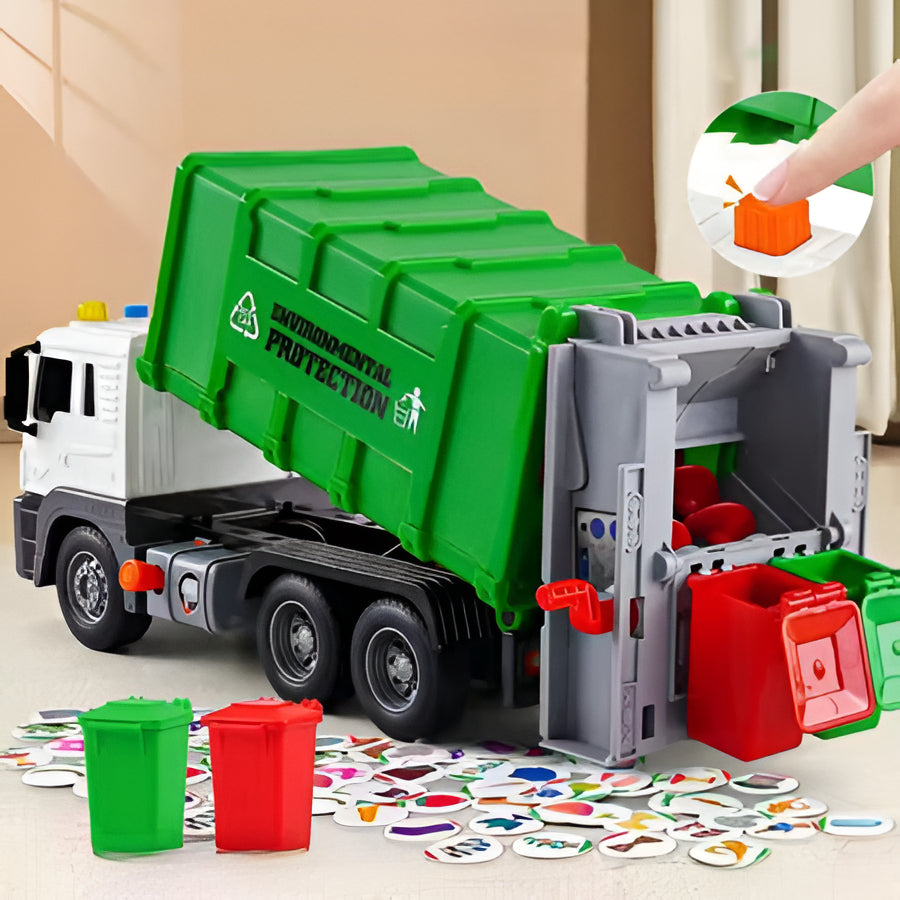 Fun City Trash Truck Toy with Flashing Lights