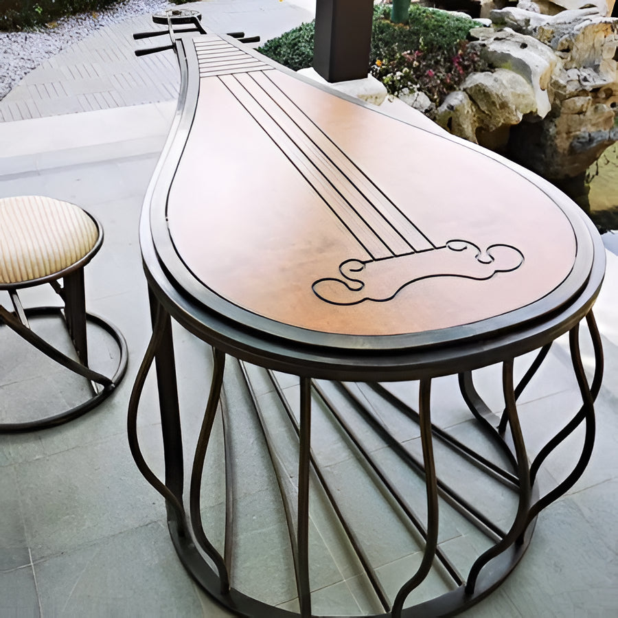Rustic Wooden Coffee Table with Metal Legs