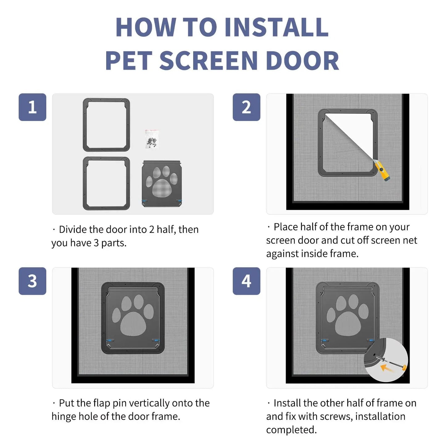 Easy Install Pet Screen Door with Magnet Lock