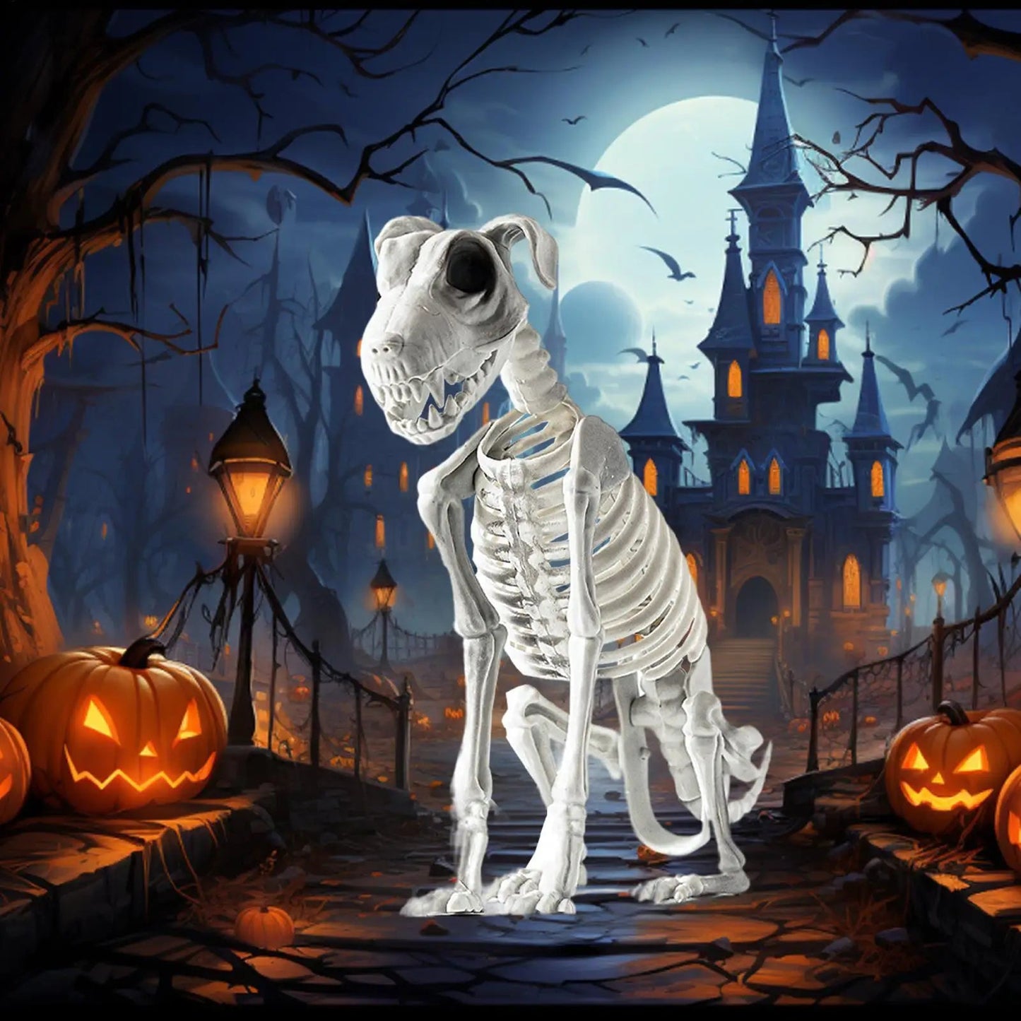 Creepy Dog Figurine Halloween Decoration