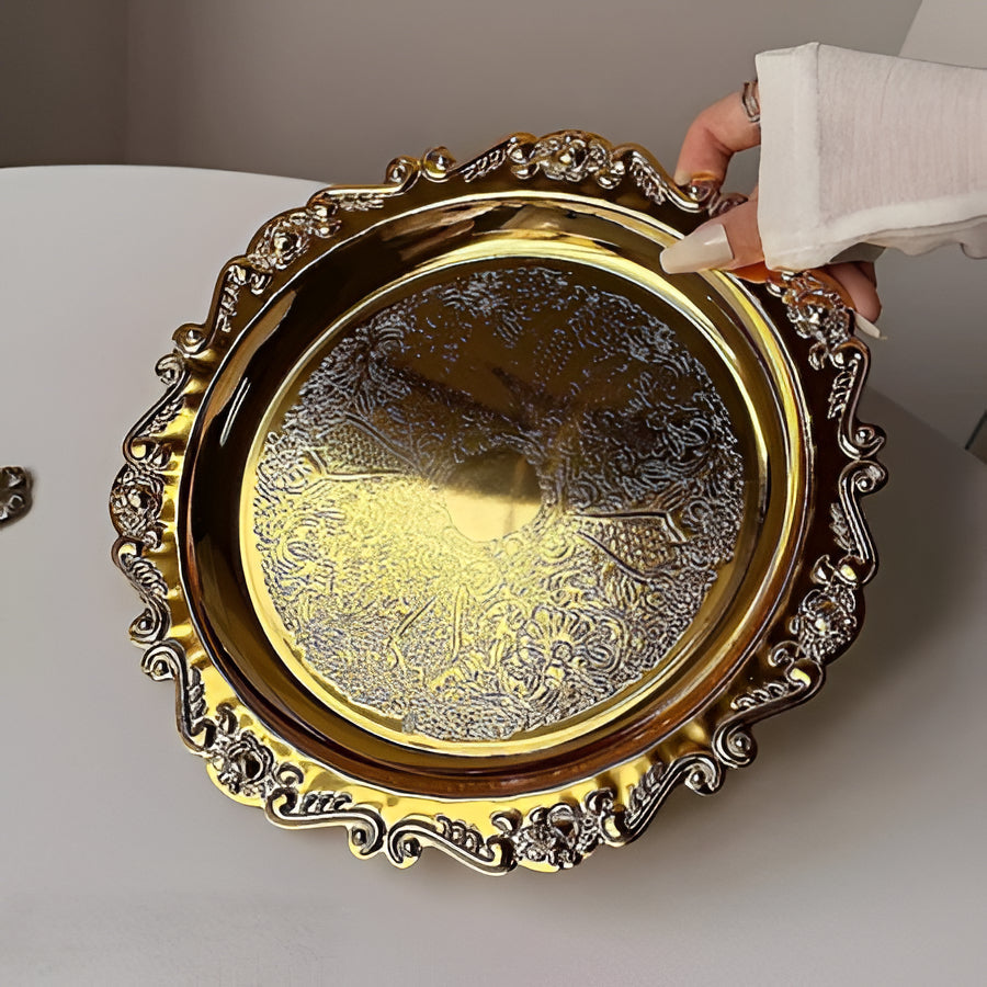 Elegant Metal Serving Tray for Cake and Dessert Display