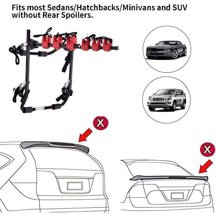 Universal Car Bike Rack for 3 Bicycles