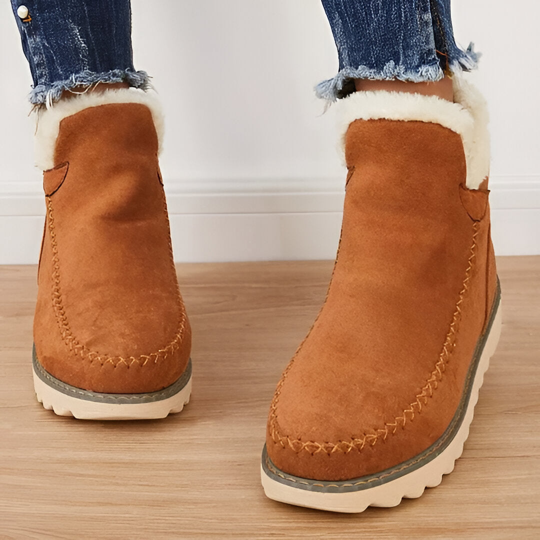 Waterproof Insulated Ankle Snow Boots with Faux Fur Lining