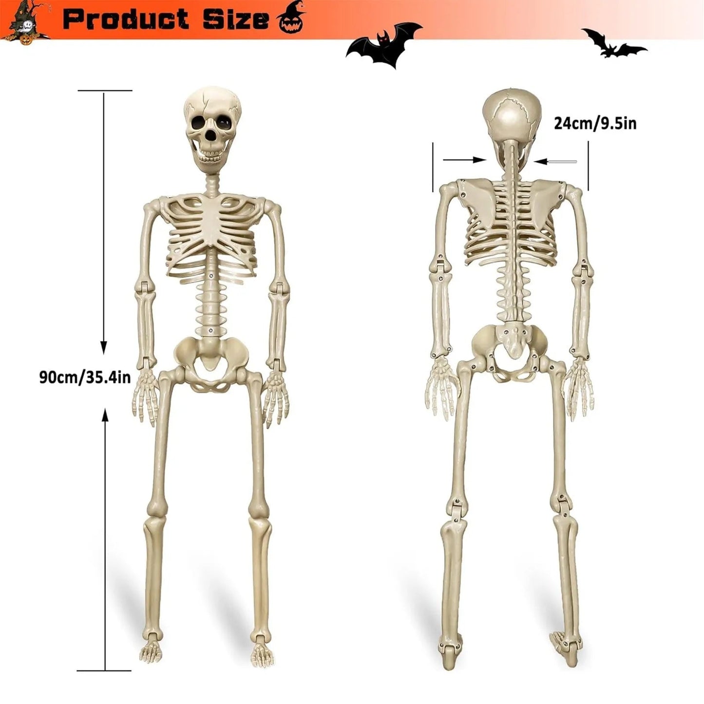 Giant Poseable Halloween Skeleton Decor