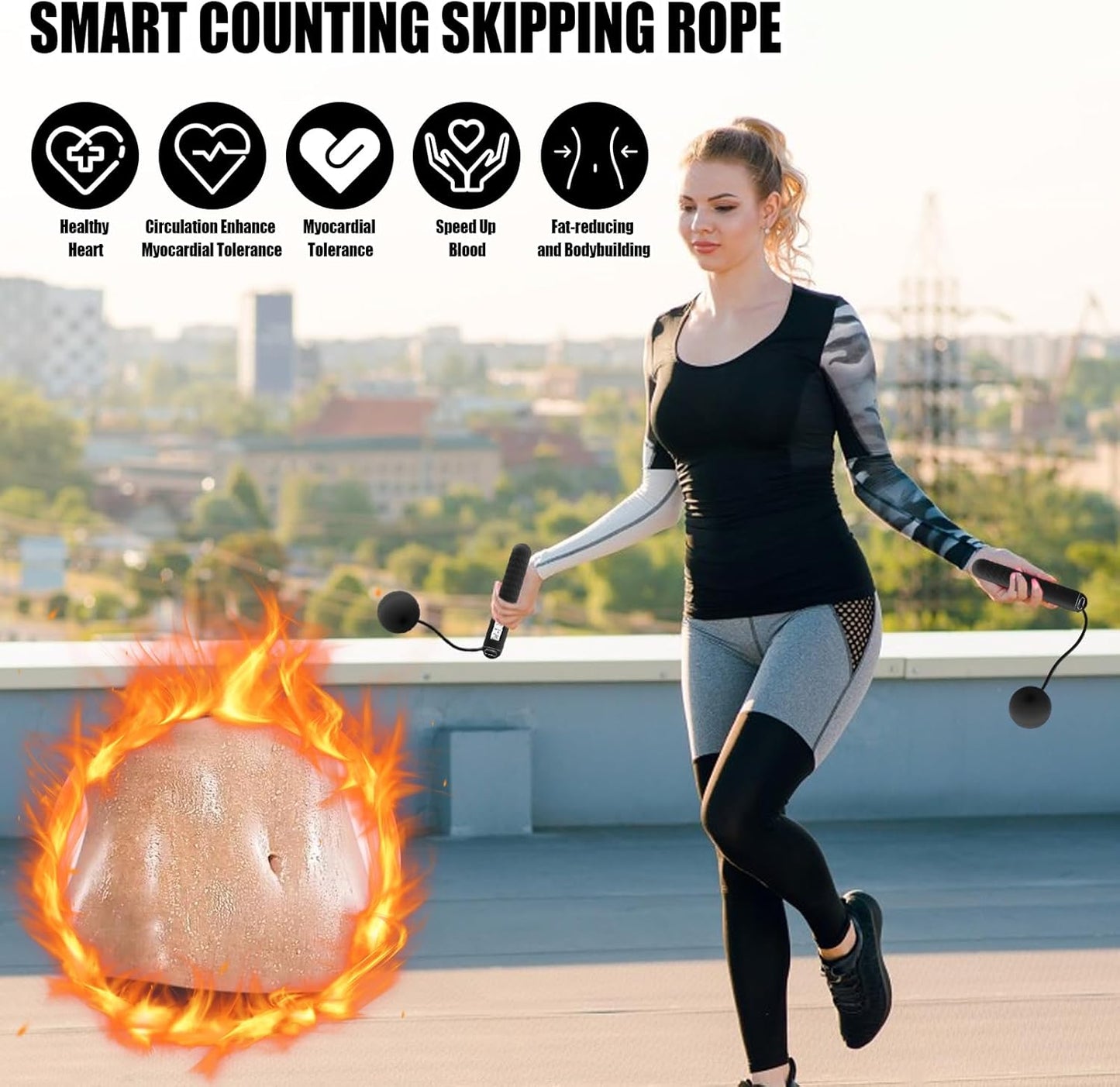 Wireless Jump Rope - Portable Fitness Tracker Rope