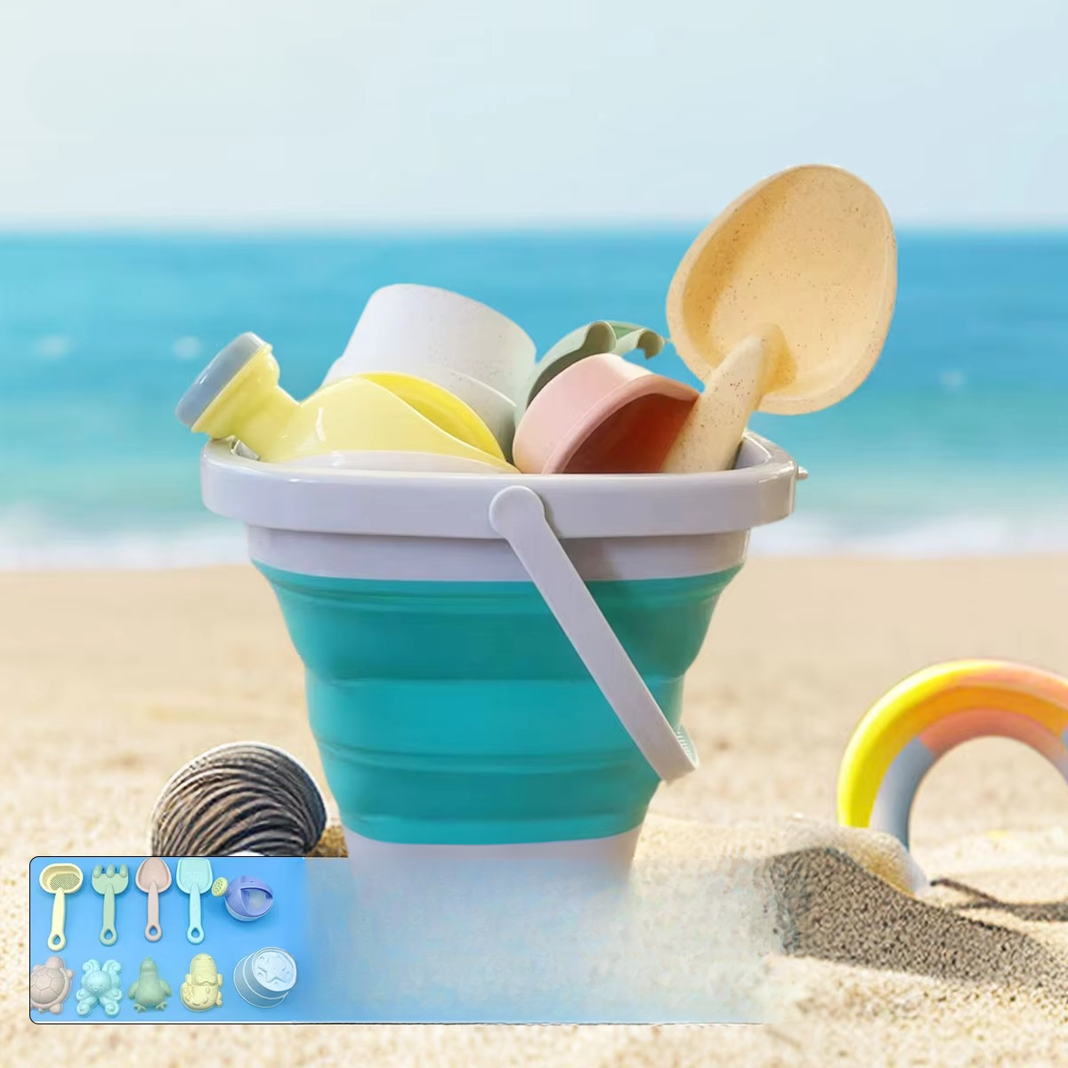 Fun Kids Beach Play Kit with Bucket and Tools