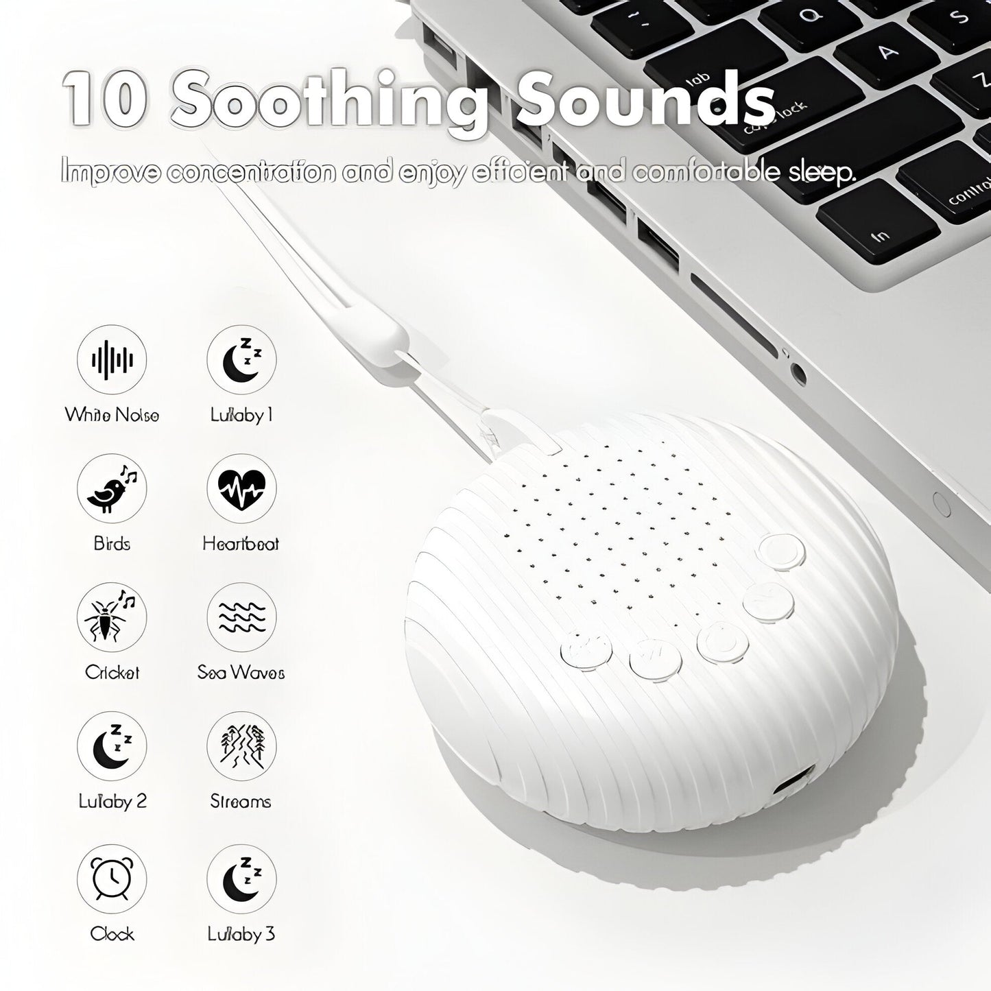 Portable White Noise Sound Machine for Better Sleep