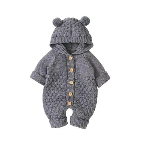 Soft Baby Jumpsuit with Cute Teddy Ears