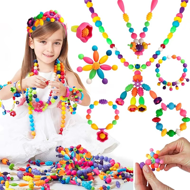 Fun Bead Craft Kit for Children, 100pc Jewelry Set