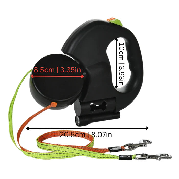 Easy Walk Dual Dog Leash with LED Flashlight