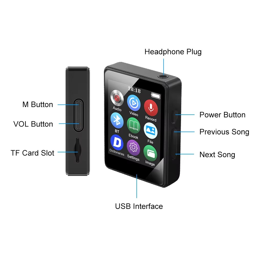 Compact Wireless Music Player with LED Display
