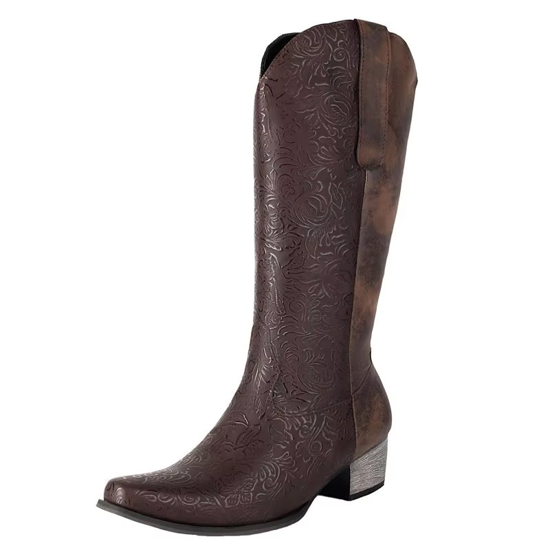 Comfortable Low Heel Western Boots for Women