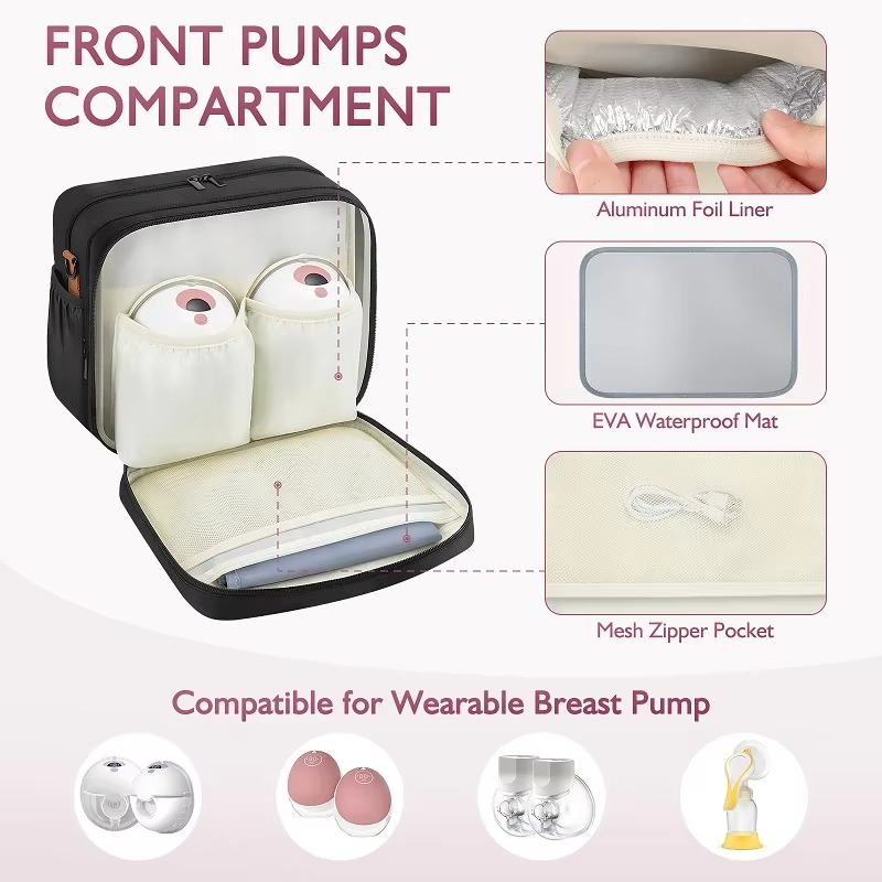 Portable Nursing Bag With Thermal Pockets And Organized Storage