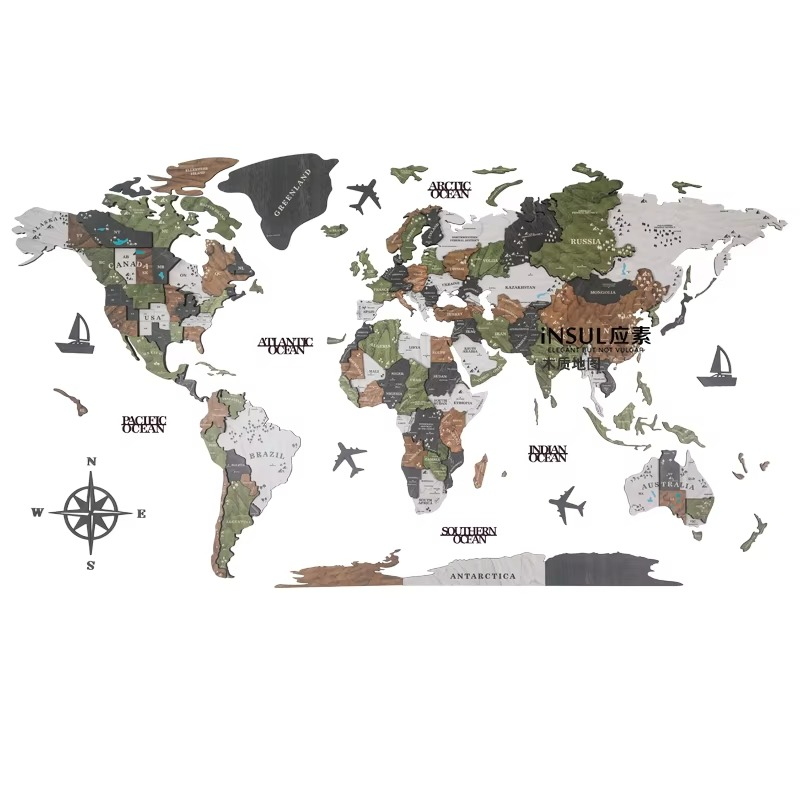 Unique Wooden Globe Wall Decor for Home or Office