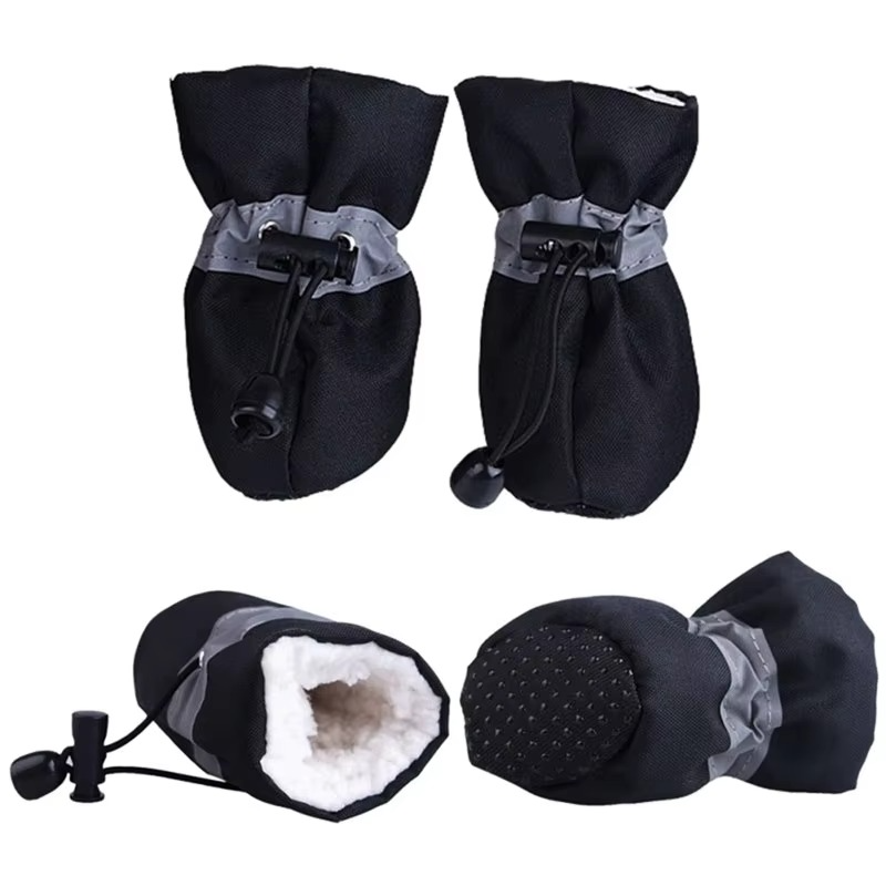 Grip Sole Dog Snow Booties 4-Pack Outdoor Pet Shoes