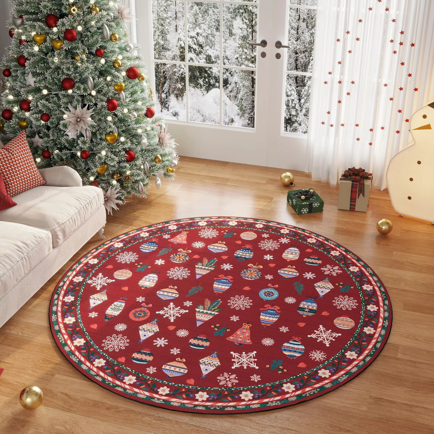 Soft Floral Area Rug with Non Slip Backing