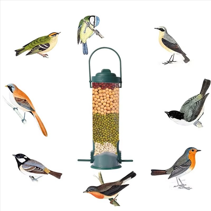 Large Capacity Hanging Bird Feeder with Perch