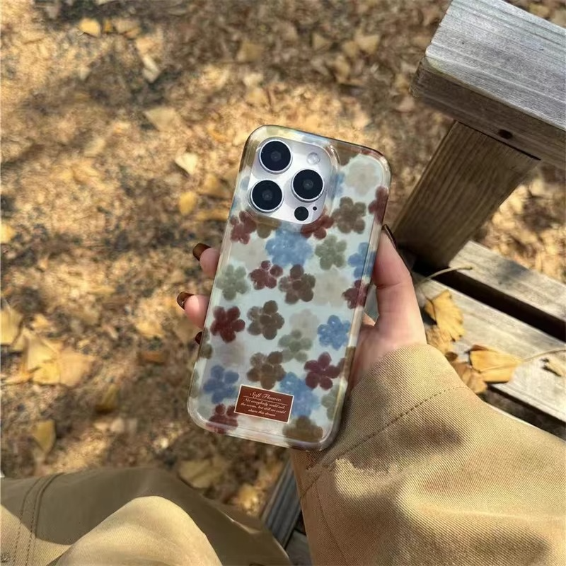 Colorful Floral Pattern Phone Cover with Swirl Design