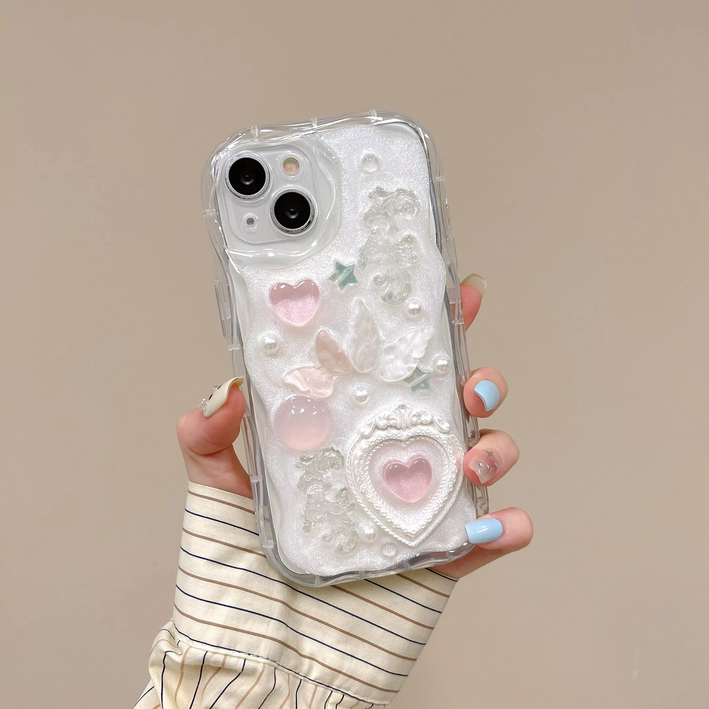 Sparkly 3D Heart Design Phone Case