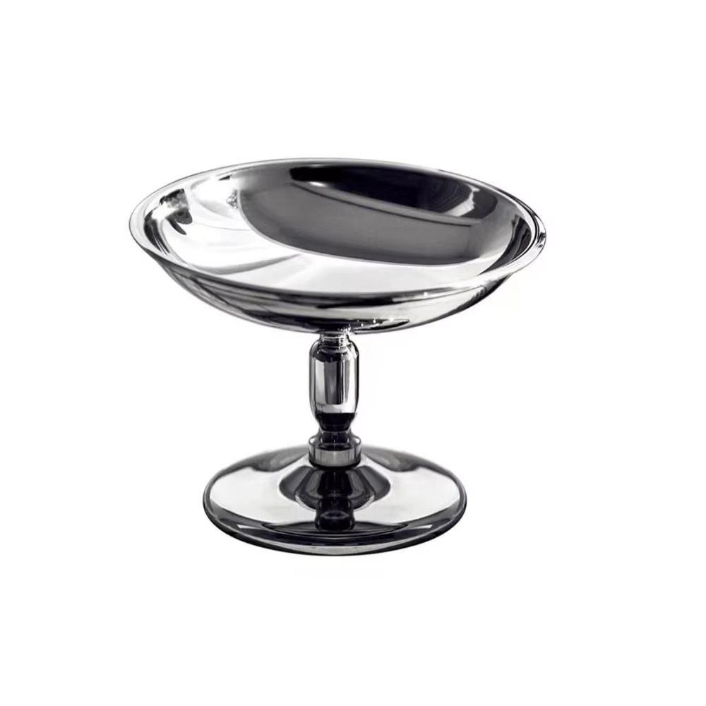 Silver Metal Dessert Bowl 7oz for Ice Cream and Snacks