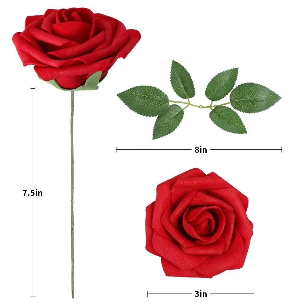 Natural Looking Red Silk Roses (Pack of 25/10)