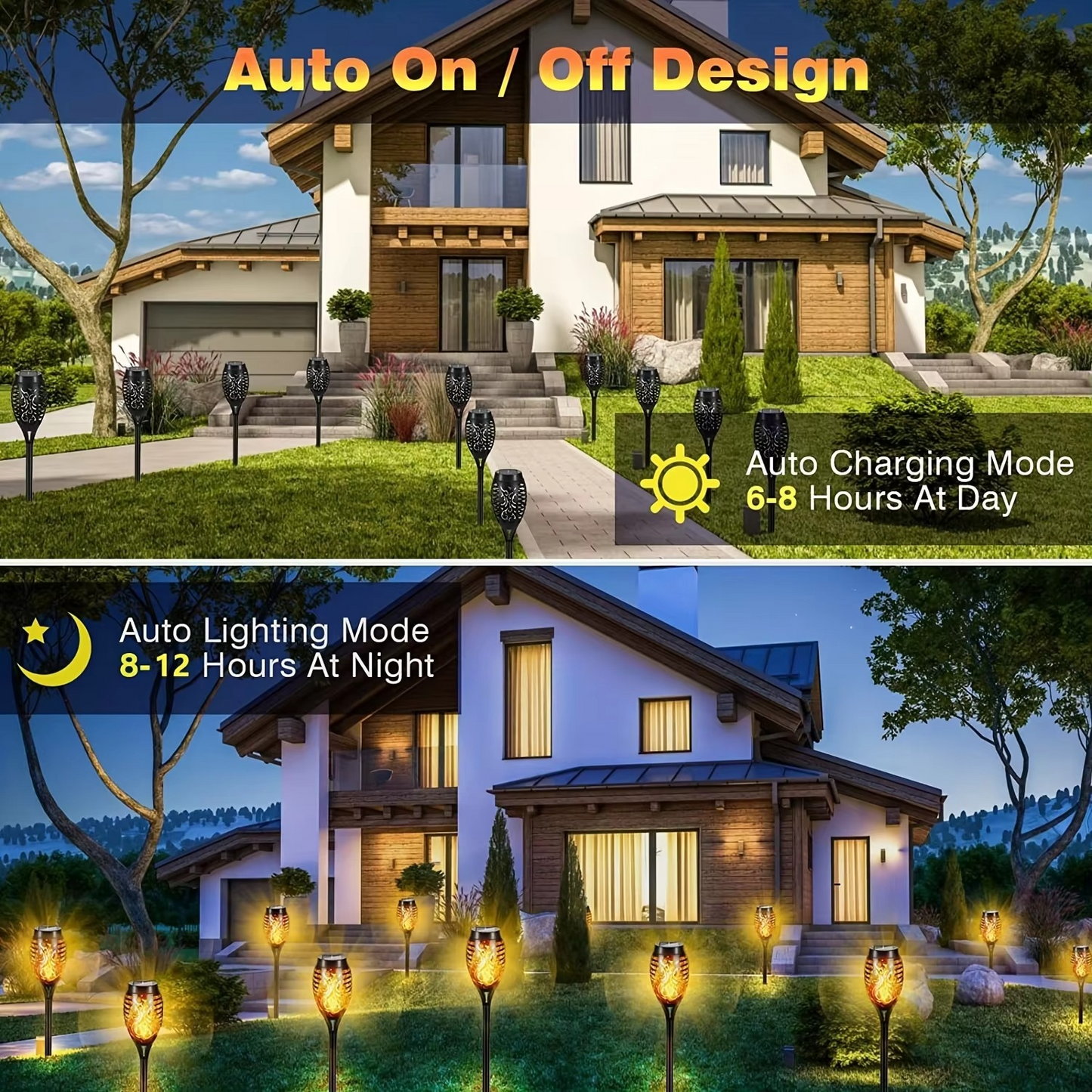 Warm Outdoor Solar Lantern for Patio & Walkways