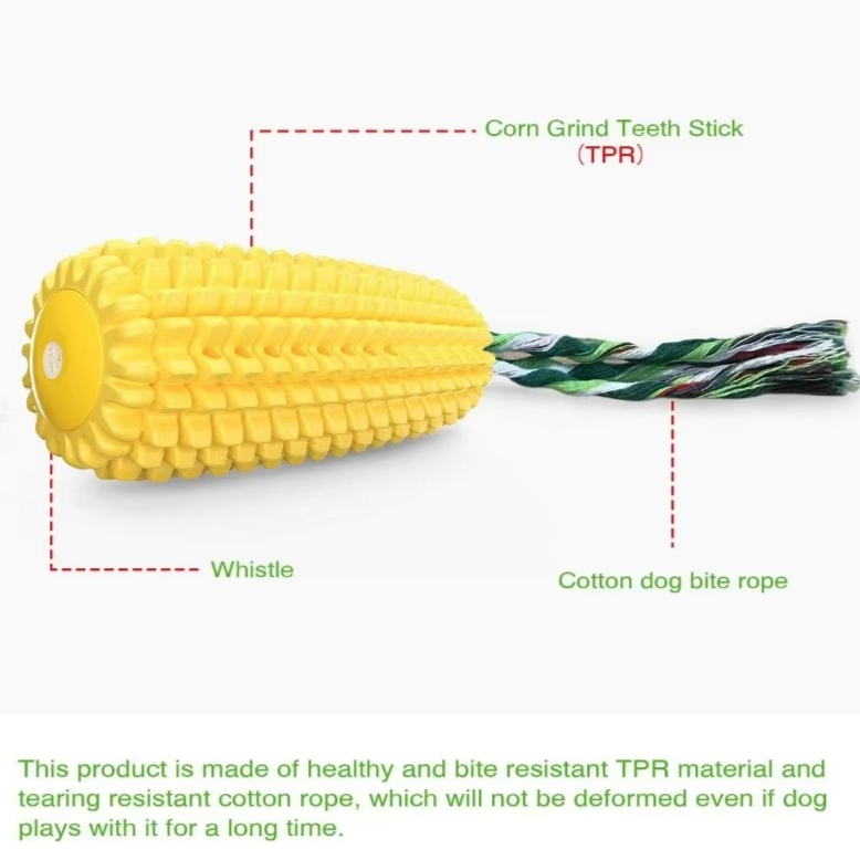 Durable Squeaky Corn Dog Toy for Active Pets