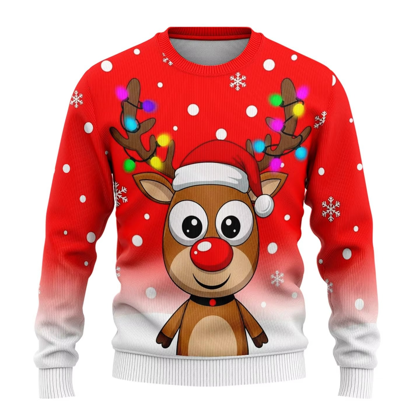 Fun Reindeer Festive Holiday Sweatshirt for Men Women