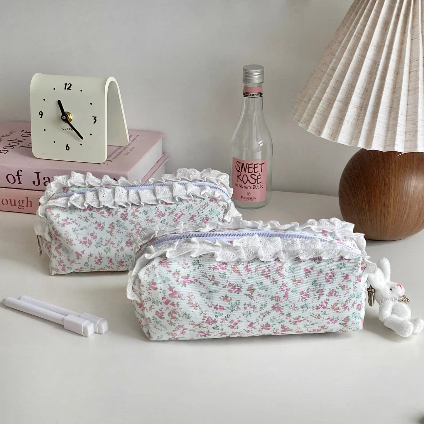 Pretty Floral Big Pencil Storage Bag
