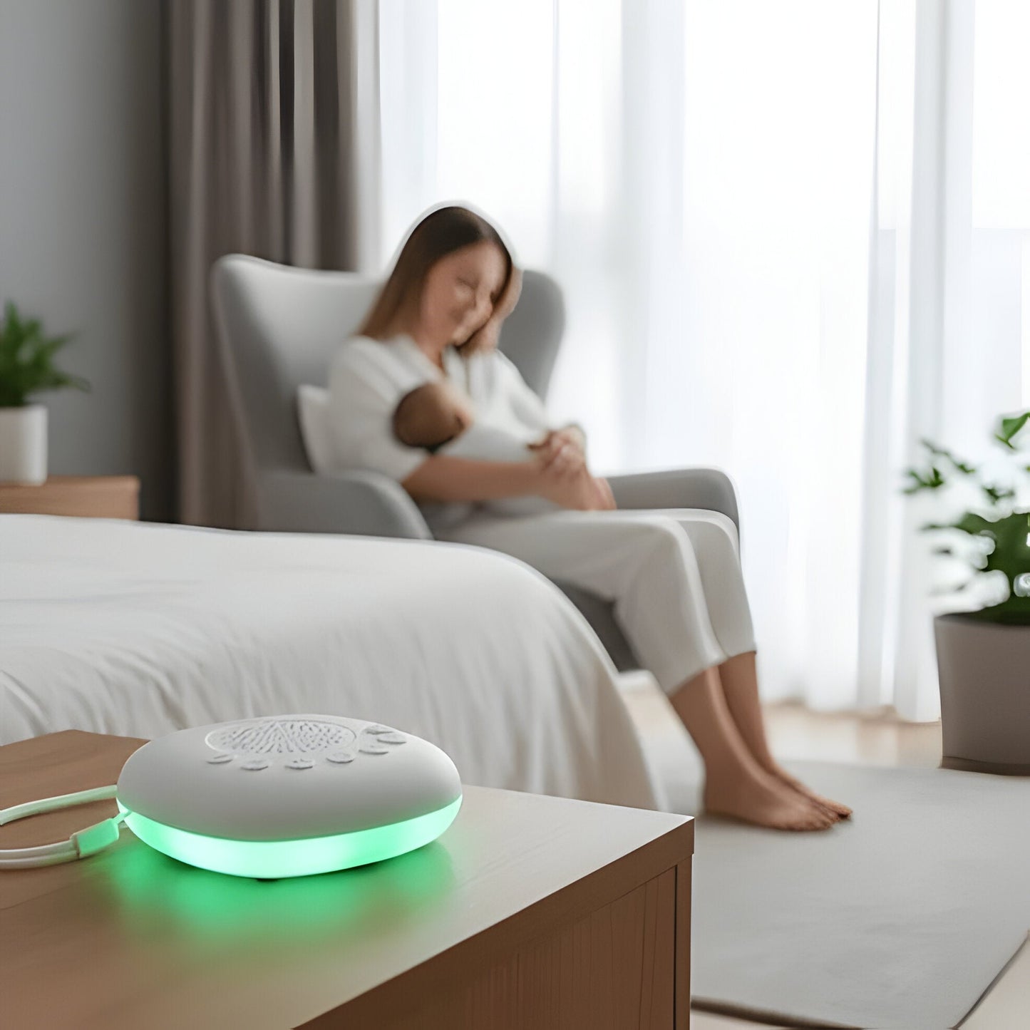 Portable Sound Machine with Night Light and Soothing Sounds