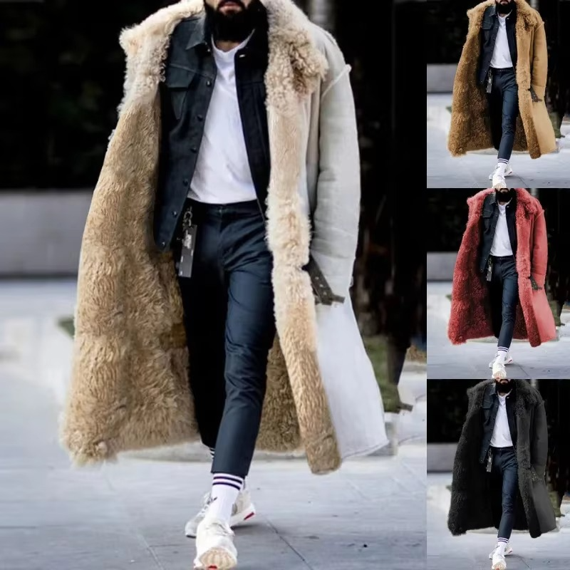 Warm Men's Faux Fur Parka Coat