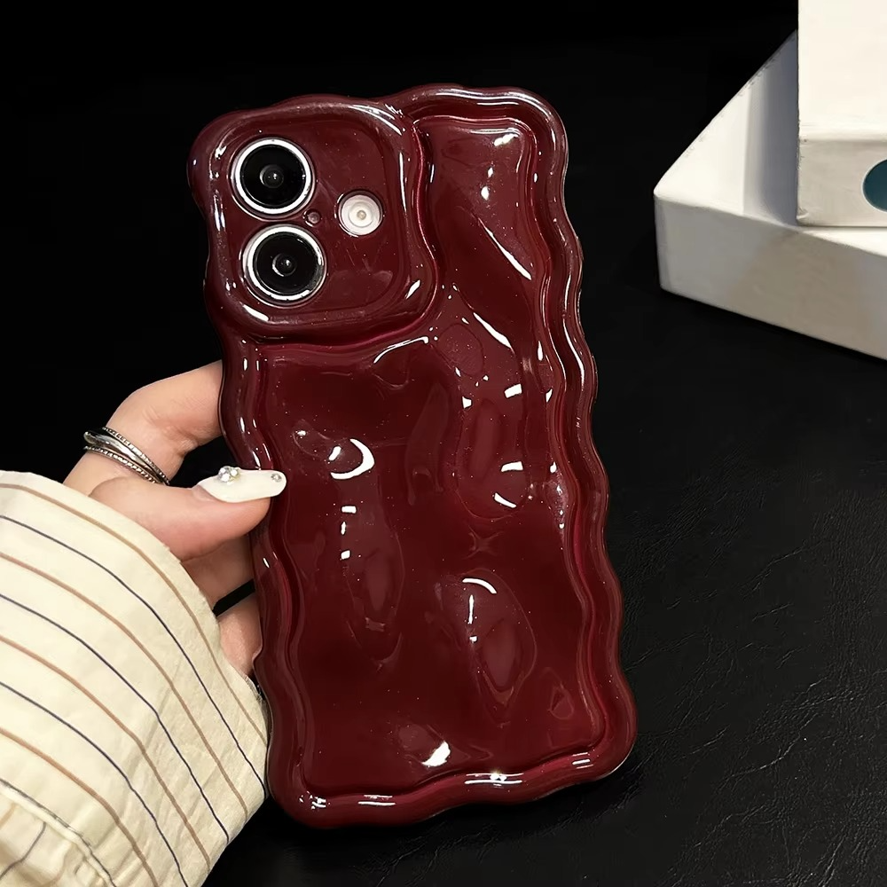 Premium 3D Textured Silicone Phone Case with Metallic Edge