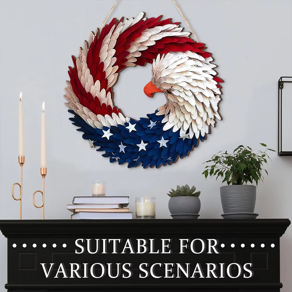 Red White Blue Star Wreath for 4th of July