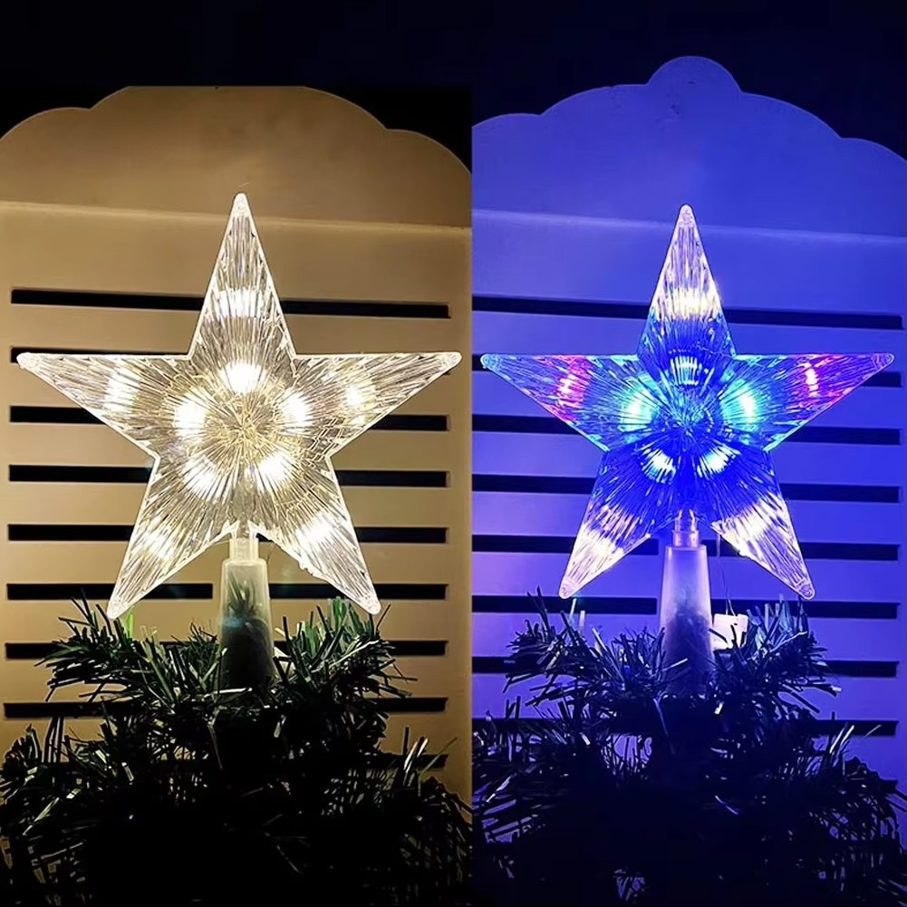 Sparkling LED Christmas Tree Topper Star 6 Inch