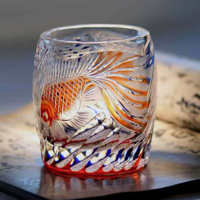 Luxury Cut Crystal Fish Wine Glass