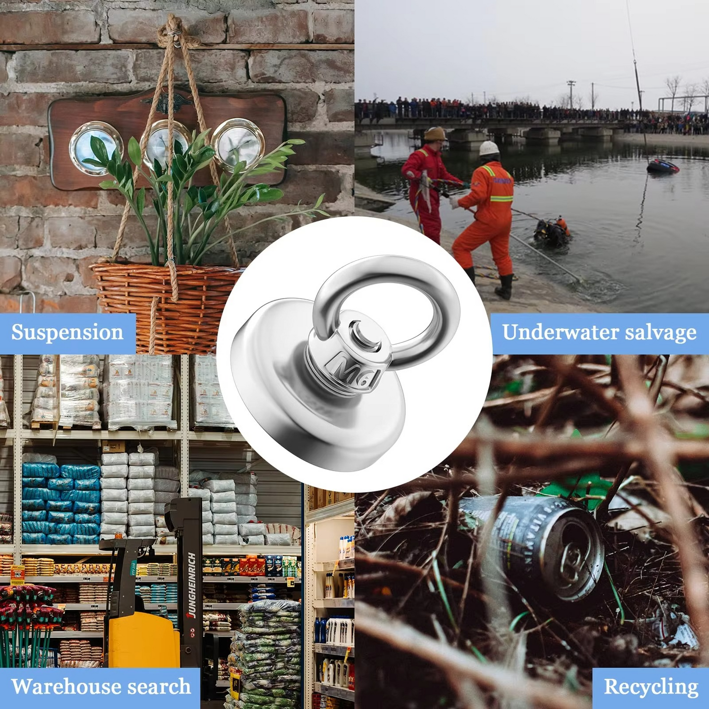 Strong Neodymium Fishing Magnet with Eye Hook