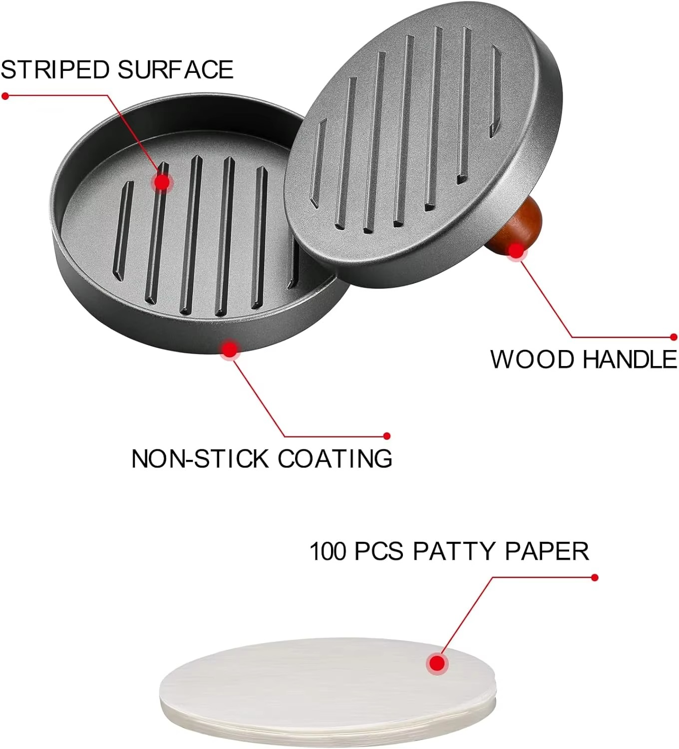 Non-Stick Burger Press for Perfect Patty Formation