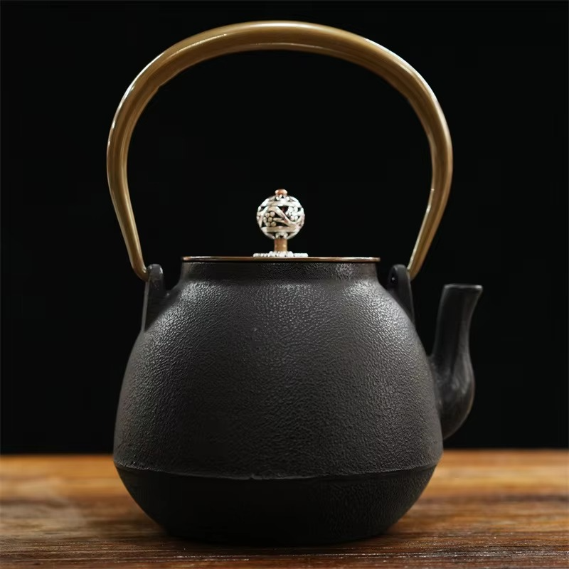Vintage Style Cast Iron Tea Kettle for Stovetop Use