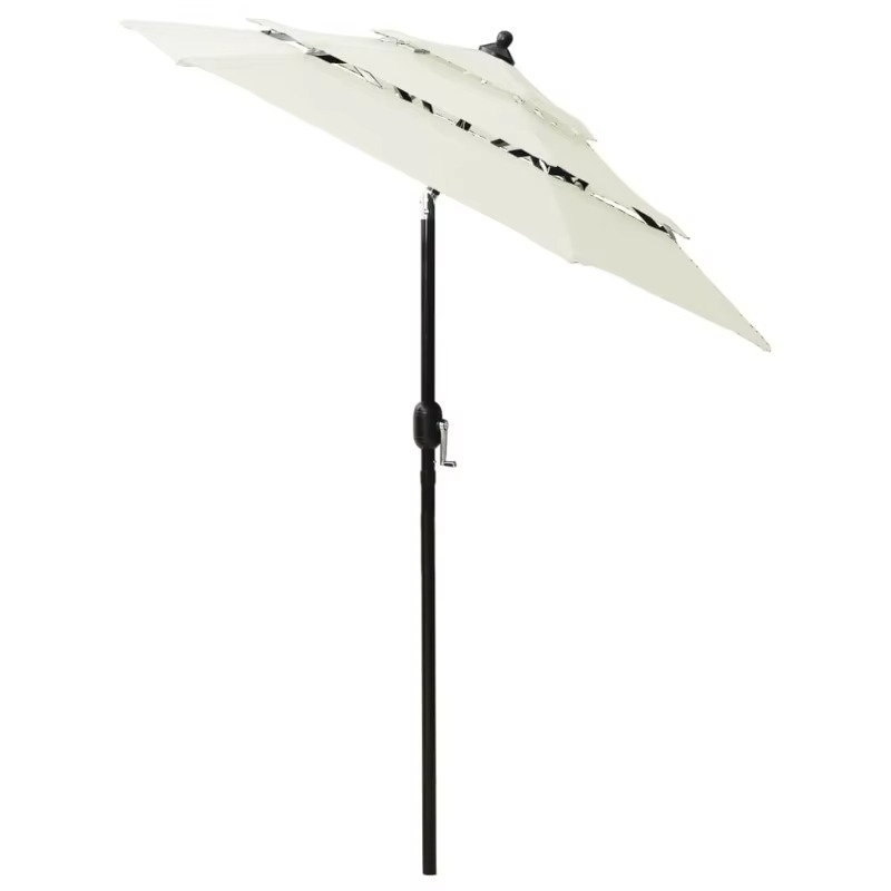 Large 3-Tier Outdoor Umbrella with Tilt and Crank Mechanism