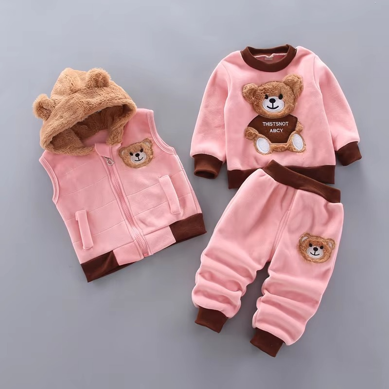 Soft Baby Winter Clothes Set, Warm Hoodie and Leggings