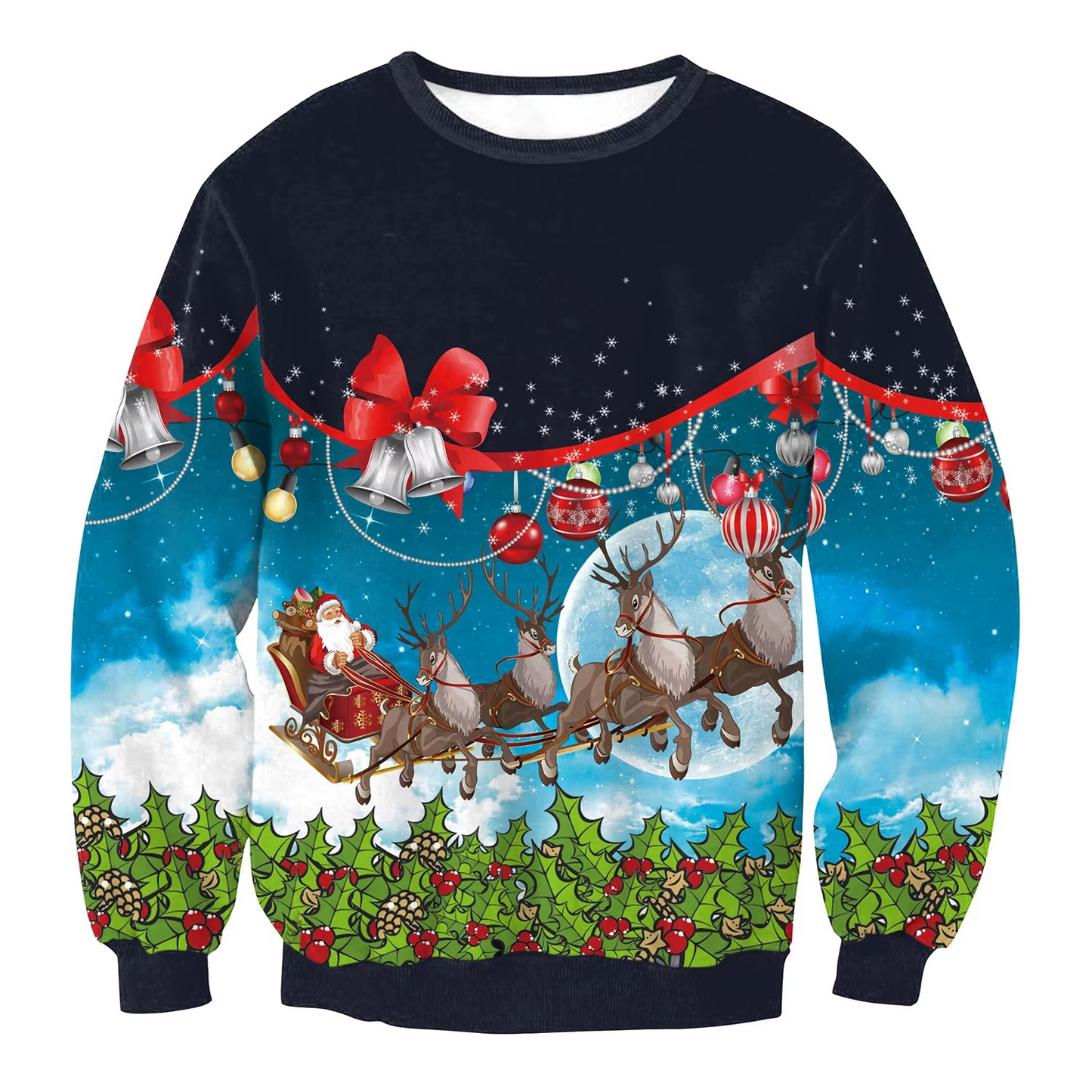 Comfy Oversized Funny Xmas Sweater Relaxed Fit Knit