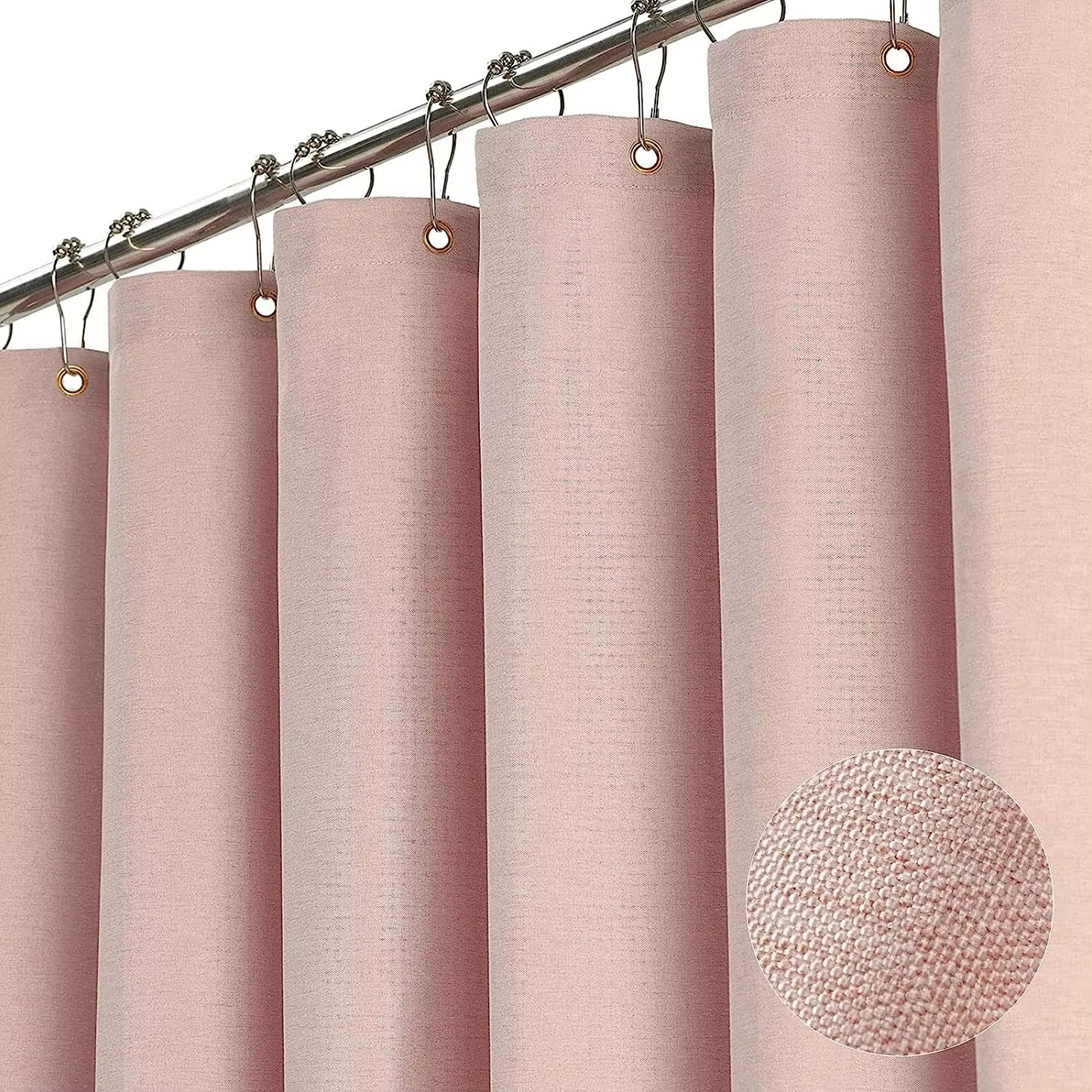 Premium Water Resistant Bathroom Curtain with Metal Rings