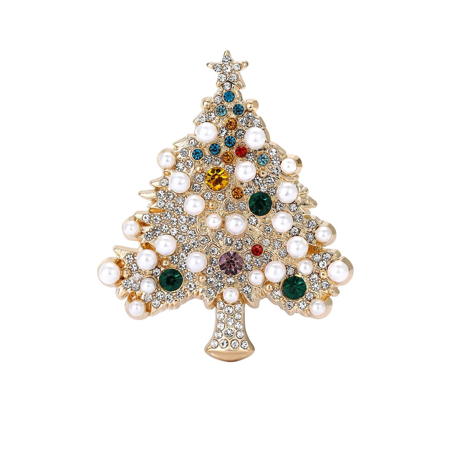 Sparkly Holiday Tree Pin Brooch for Men and Women