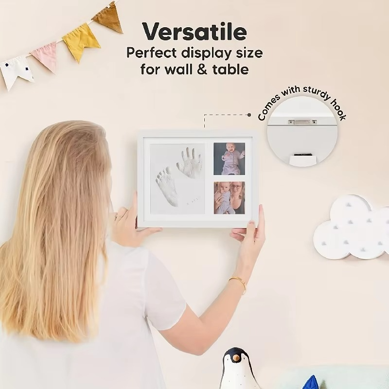 Personalized Baby Footprint Picture Frame with Clay Impressions