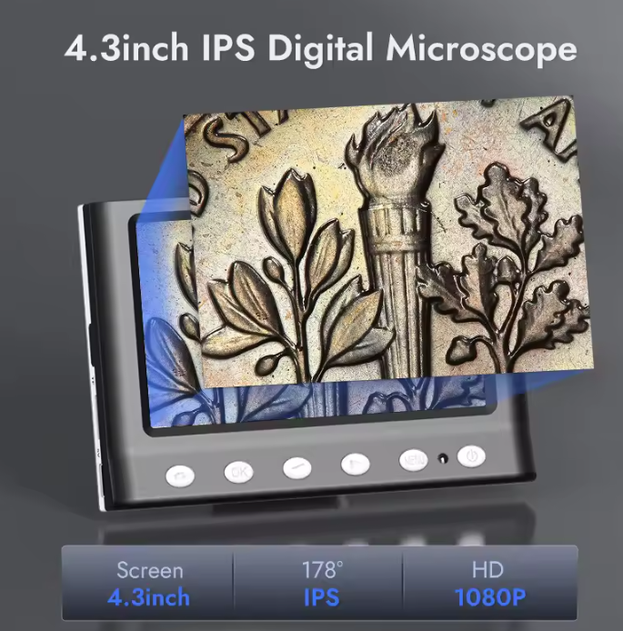 Portable HD Microscope with 4.3'' Screen – 1000X Zoom